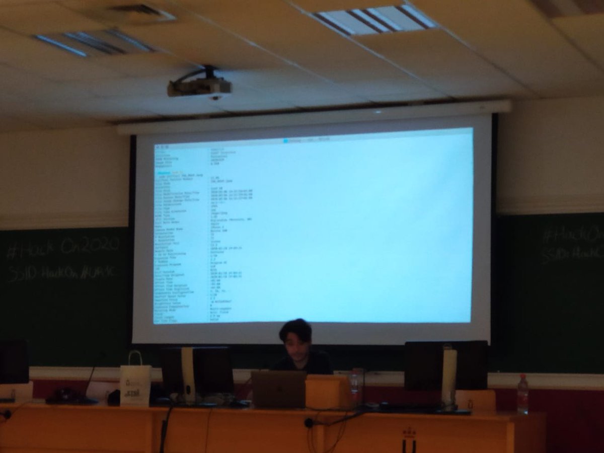 HackOnURJC's tweet photo. En el taller de Identidad Digital, OSINT y Footprinting, @lucferbux nos ha explicado y enseñado a utilizar distintas herramientas para la búsqueda de metadatos, información, etc.
#HackOn2020 https://t.co/Sp2UR8cNHY