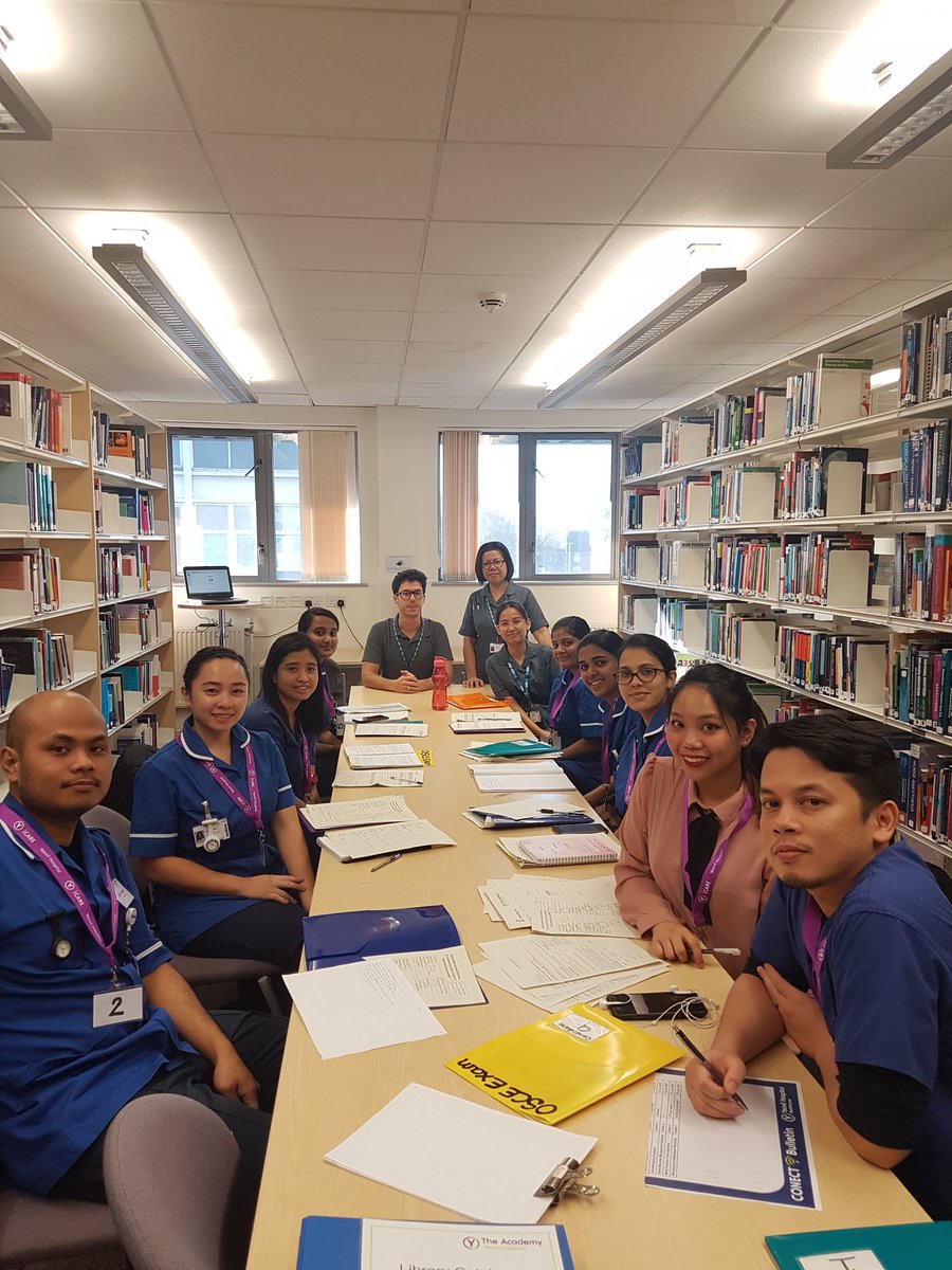 GustavoGD27's tweet photo. Today's group of our very own YDH nurses! @FetouakiSharon @CleverlyDebbie @JudeAWebb @YDHAcademy @YeovilHospital Thanks @YDHLibrary for your facilities. Great work today. We wish you all the best with your formal #OSCE #TeamworkThursday https://t.co/q9M1KwlFks