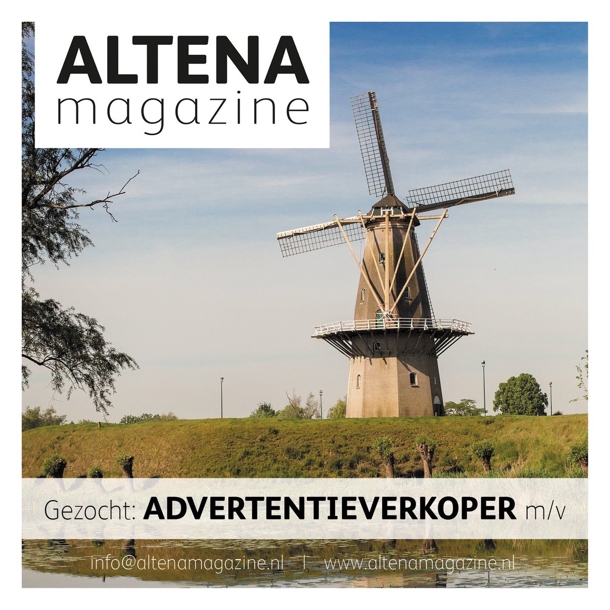 AltenaMagazine's tweet photo. Gezocht: Advertentieverkoper
Voor ons magazine zijn wij per direct op zoek naar een enthousiaste advertentieverkoper. Is acquisitie echt jouw ding, heb je sales ervaring? Stuur een bericht aan info@altenamagazine.nl #advertentieverkoper #sales #advertentie #freelance https://t.co/DyHMRrhAef
