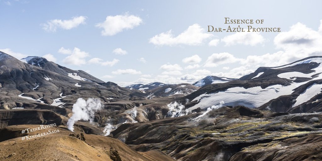 CKDonnellyTrine's tweet photo. Dar-Azûl is a cold, inhospitable province in far north Kinderra. Volcanos, glaciers, and hostile nomads make travel treacherous.
#TrineRising #KinderraSaga #EpicFantasy #YAFantasy #YAforEveryone #HopePunk #GirlsWithSwords #BadassGoodGuys #amwriting #WritingCommunity #amquerying https://t.co/mbllHDxAIg