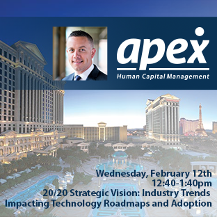 Apex HCM is happy to announce that our VP of Product Management will be speaking at the IPPA Sales and Marketing Conference in Las Vegas next week. Make sure to check out his session! And go see Scott Hines at our booth.

#apexhcm #ippa2020 #ippa #tradeshow #thoughtleadership