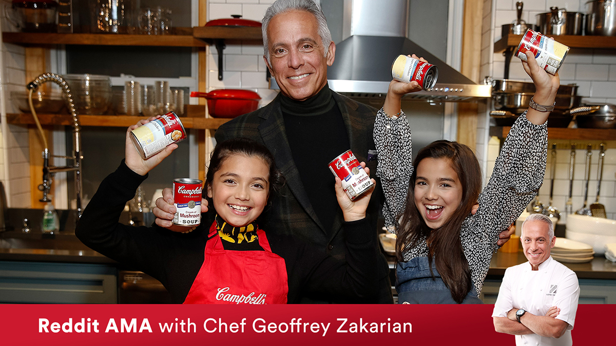 ATTN foodies! @GZChef will be doing a LIVE Reddit #AskMeAnything on 2/11 at 2 p.m. ET! ❤️ this tweet and we’ll send you a reminder to tune in when he goes live. Geoffrey will dish up tips on cooking comforting, kid-friendly recipes with family. #CampbellsKidsintheKitchen