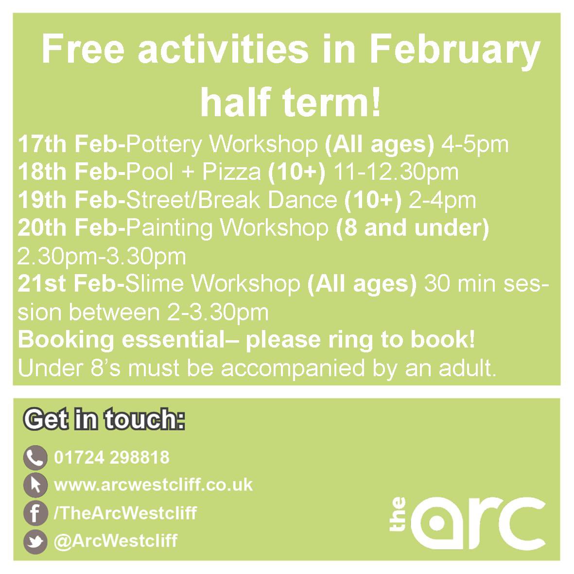 Half term activities taking place <a href="/ArcWestcliff/">The Arc Westcliff</a> through <a href="/OngoCommunities/">Ongo Communities</a> on Westcliff #Scunthorpe ⬇️