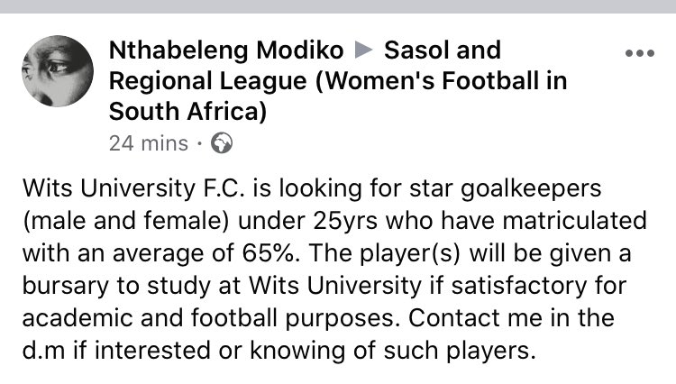 Nolwazi_8's tweet image. Here’s an opportunity to study for free 

Please retweet will the right goalkeeper is found lol 

#IWasInFirstYear