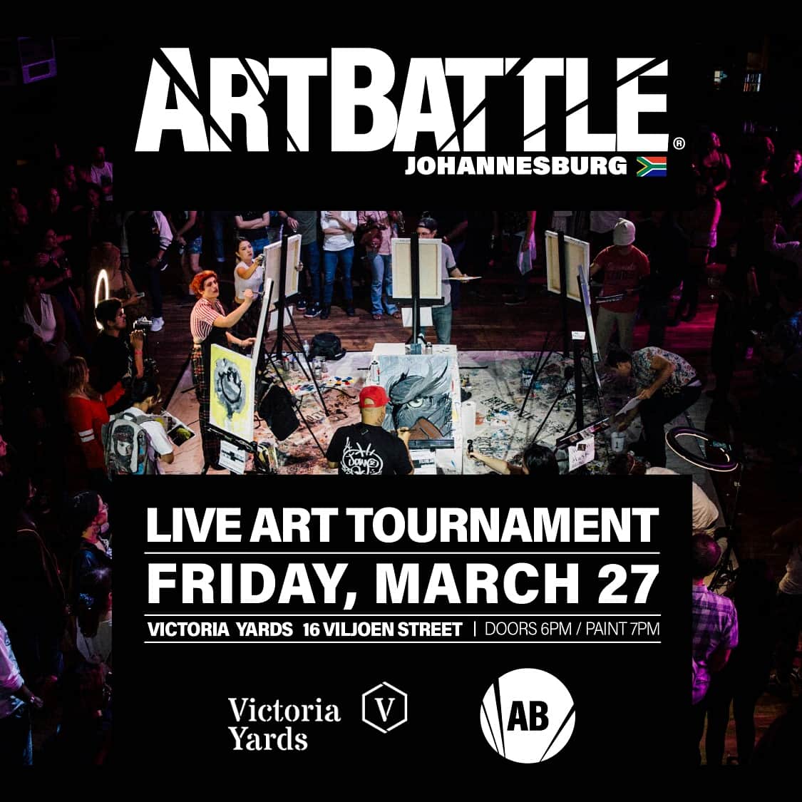 tanyaboshoff's tweet image. Come out to @Victoria_Yards and experience the very first art battle in SA hosted by @abpaintings. Join @graffitiville and @1000drawingsjhb  at this epic event!