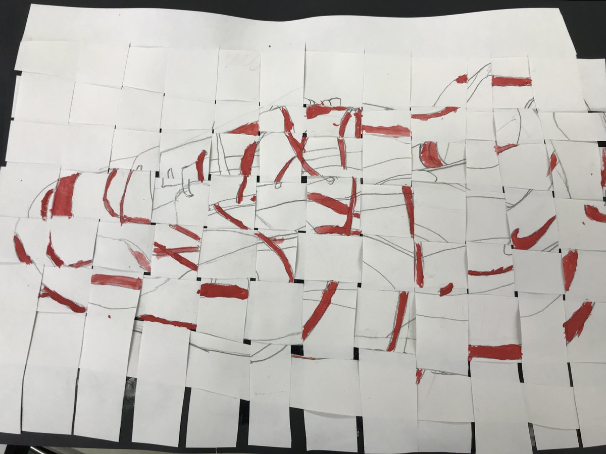 Amaia_Movie's tweet image. Always happy to see this stage of any project: starting to paint in the Fragmentation project in Year 8 #PaperWeaving #PaintingProjects