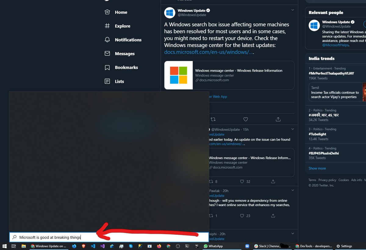 dchennaraidu's tweet image. I&apos;m still facing #windowssearch issue even after restarting. #Windows10 👏🏻