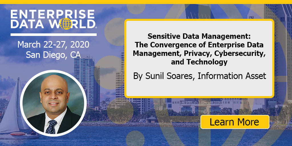 Featured #EDW tutorial: <a href="/SunilSoares1/">Sunil Soares</a> will explore emerging trends such as #DataPrivacy regulations that are driving the need for #DataGovernance ow.ly/rL0F50yeVGu