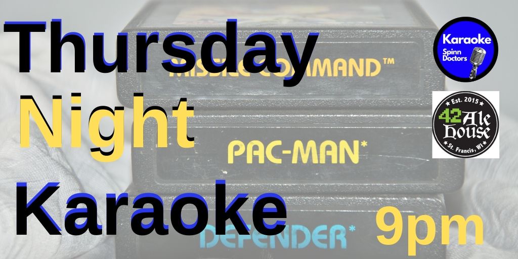 Do you like vintage or new? 
Either way we've got the songs for you at #karaoke at <a href="/42AleHouse/">42 Ale House</a>  
 with Matt tonight.  
Pick a tune or 3, have a beer or 2 and have some fun! 
#karaokemke #thirstythursday #nerdbar #42 #vintage #new