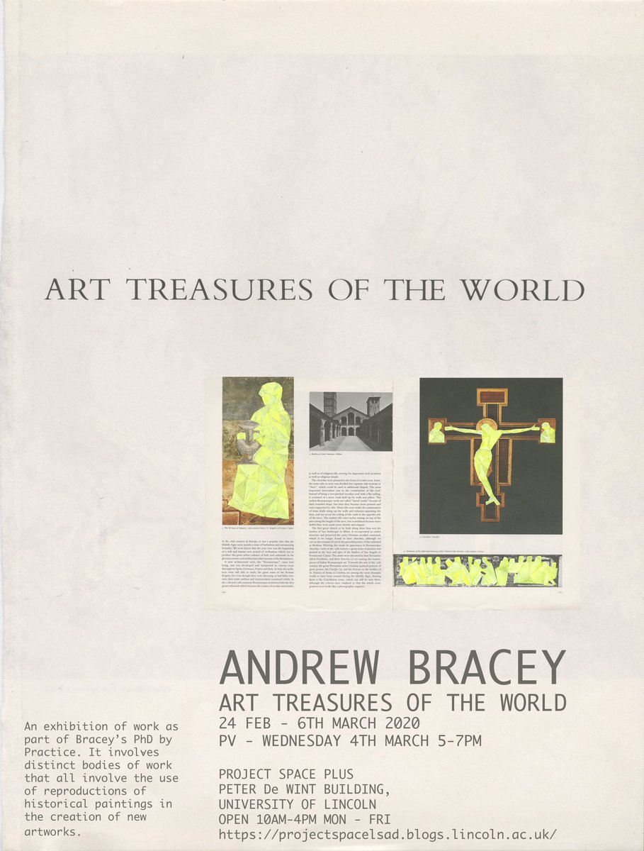 Coming soon to <a href="/PSPlincoln/">Project Space Plus</a> Andrew Bracey’s Art Treasures of the World. <a href="/UniLincolnArts/">University of Lincoln | Arts Courses</a> <a href="/unilincoln/">University of Lincoln, UK</a>
