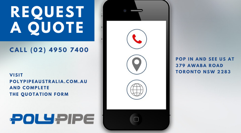 PolyPipe_Aus's tweet photo. • REQUEST A FREE QUOTE •

Call, complete an online enquiry or come in and talk to one of the Poly Pipe staff about the requirements for your next project.

📱 (02) 4950 7400
💻 https://t.co/qDq8D3q2iX
📌 379 Awaba Road Toronto, NSW 2283 https://t.co/wB5AlxmRyB