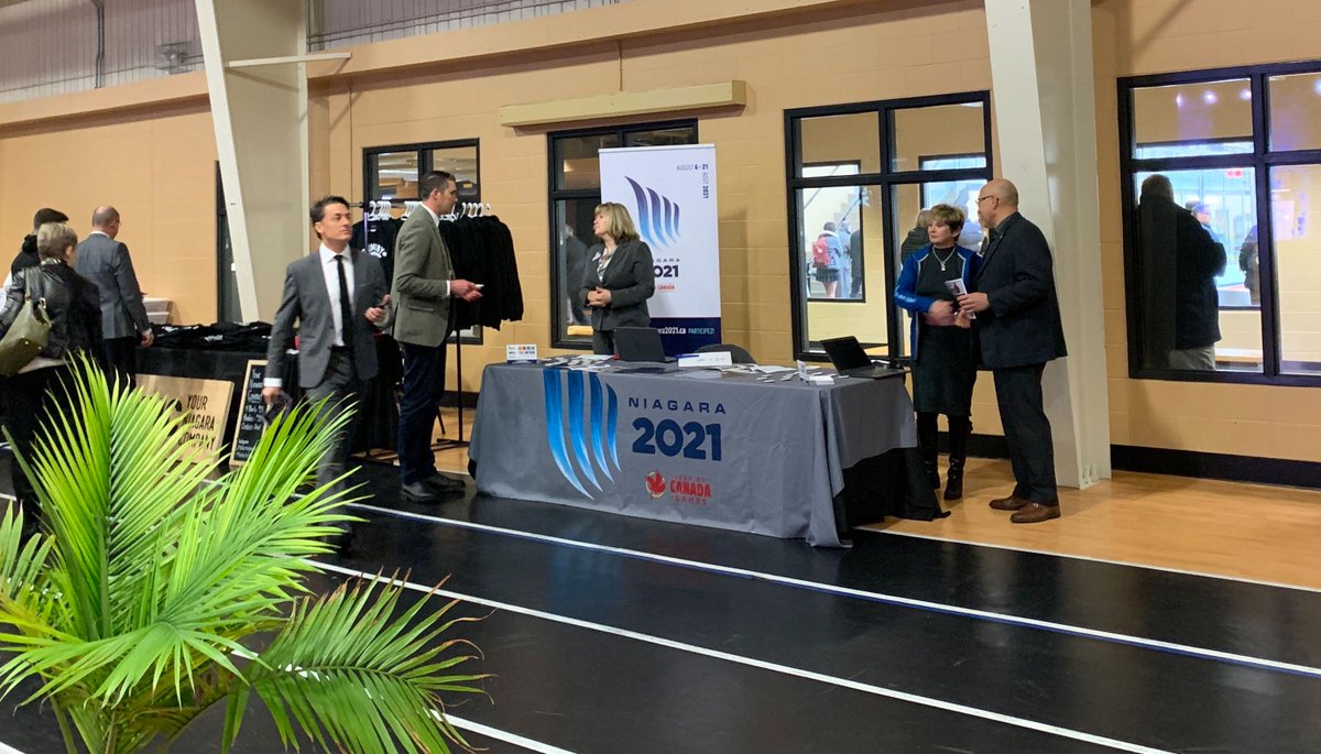 2022CanadaGames's tweet photo. We're at @Ridley_College for the 2020 #StateofSTC address! 👋 Stop by the #Niagara2021 booth to chat with Paula and Jackie! https://t.co/SlfDgyg4AA