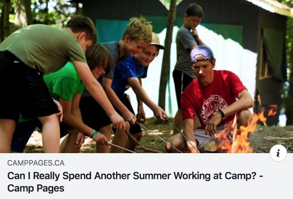 CampPages's tweet image. Read our NEW STORY to help you decide if another year working at Summer Camp is what's right for you! 
camppages.ca/can-i-really-s…
Special highlight to @campminiyowe - @ZodiacCamp - @WaldenCanada