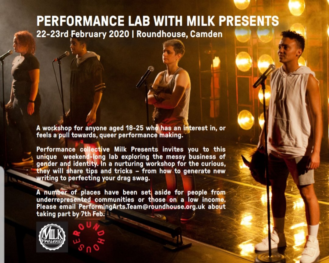 gaysians_uk's tweet image. There are some open spaces specifically for those underrepresented in LGBTQ+ spaces or those on a low income, they will need to email PerformingArts.Team@Roundhouse.org.uk by this Friday to secure a space. 
Good luck &amp;amp; make sure to share! 
@JoTyabji @Razecollective