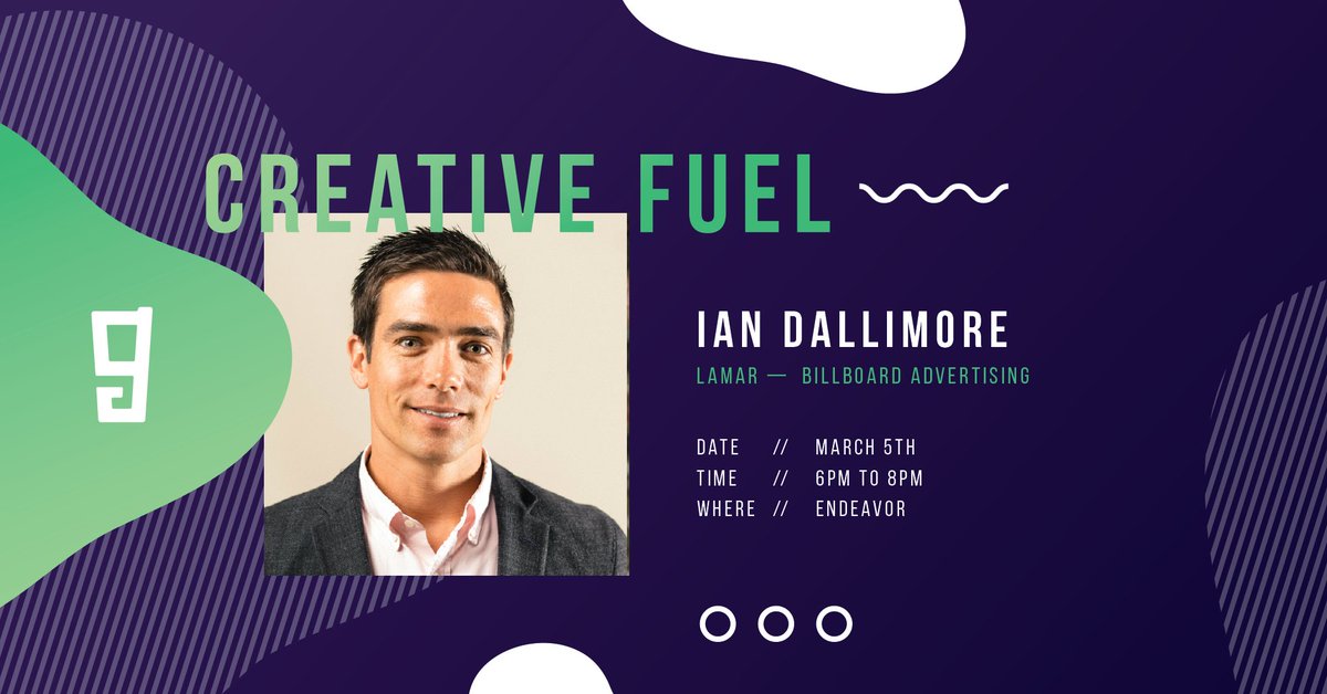 Mark your calendars for our next Creative Fuel with Ian Dallimore at @EndeavorGville on March 5! eventbrite.com/e/creative-fue…