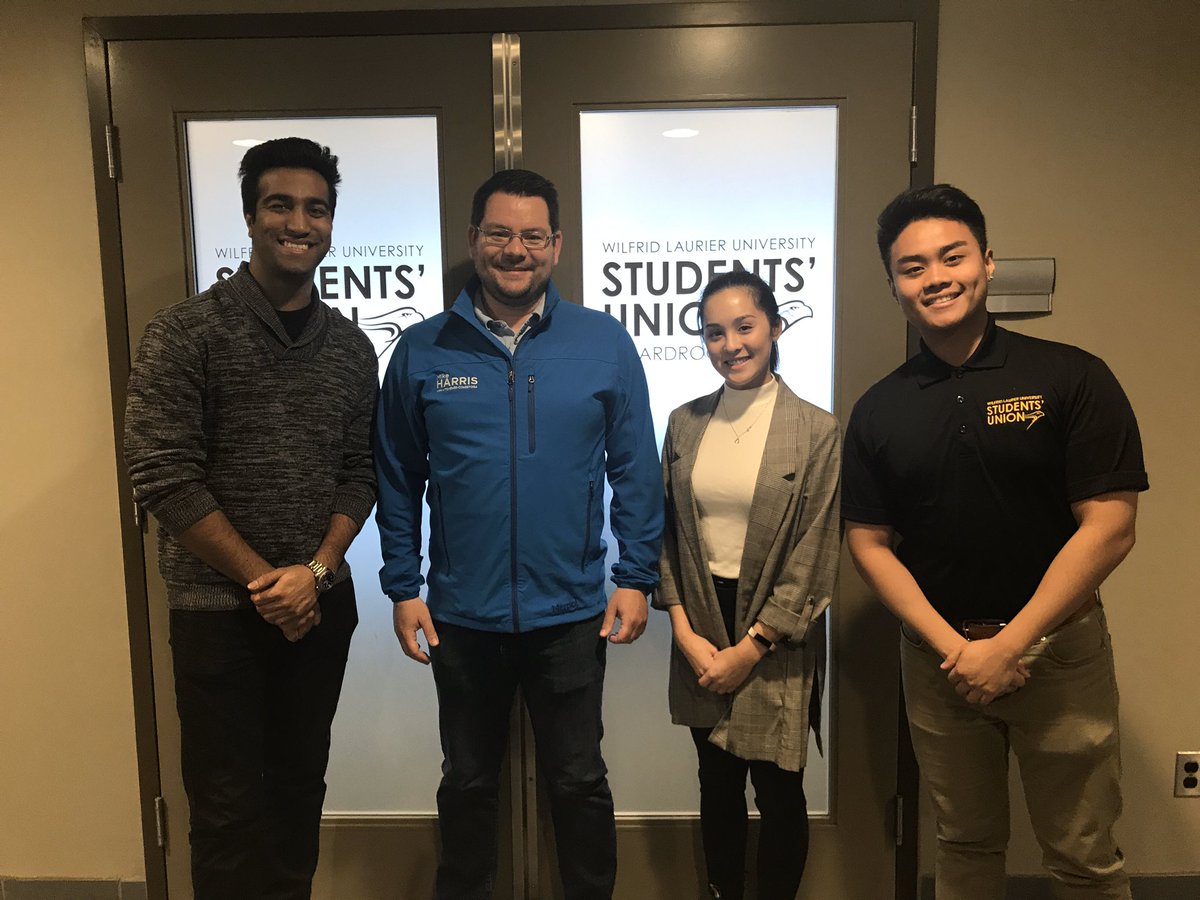 Back on the Waterloo campus, we want to thank <a href="/mikeharrisjrpc/">Mike Harris</a> for taking time to speak with us today! <a href="/students_union/">WLU Students' Union</a> #SUDoesThat