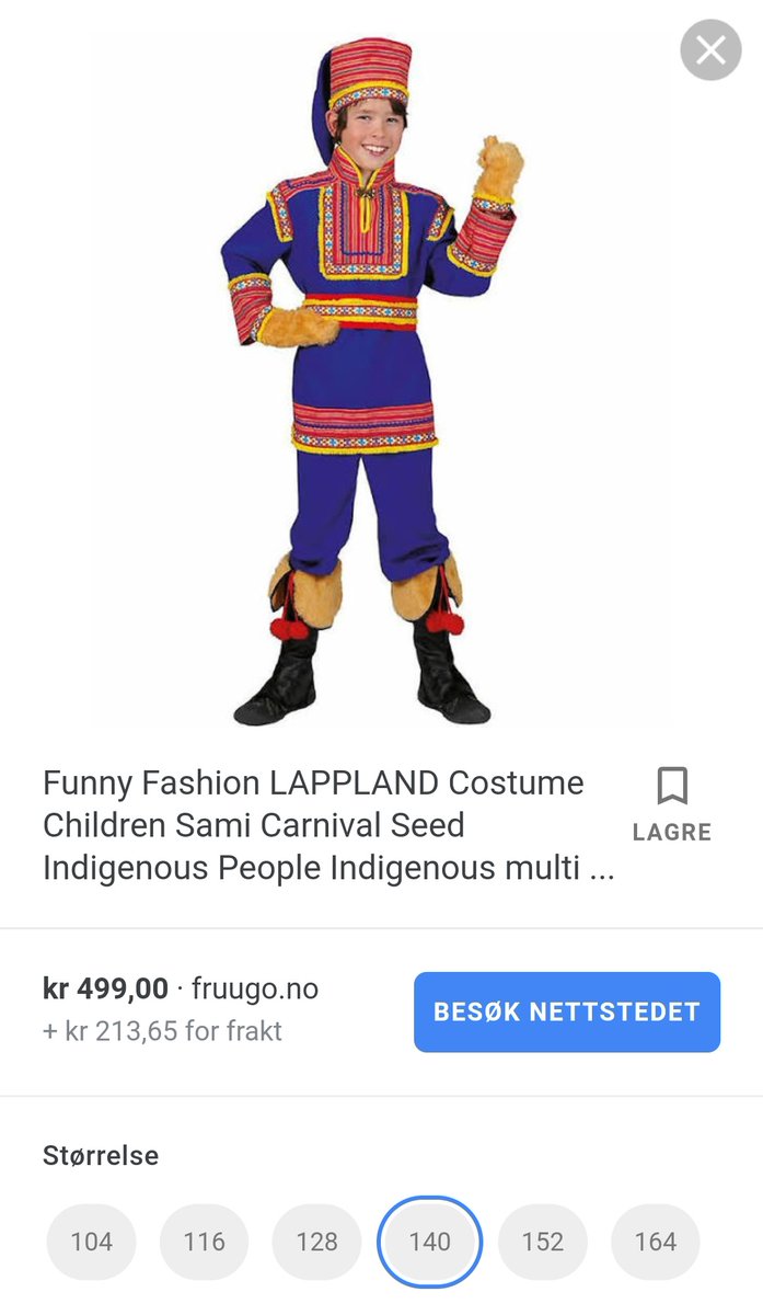 I don't even know where to start with this one. Our traditional dress is not a Halloween costume. It's not 'funny'. Stop using the word lappland.