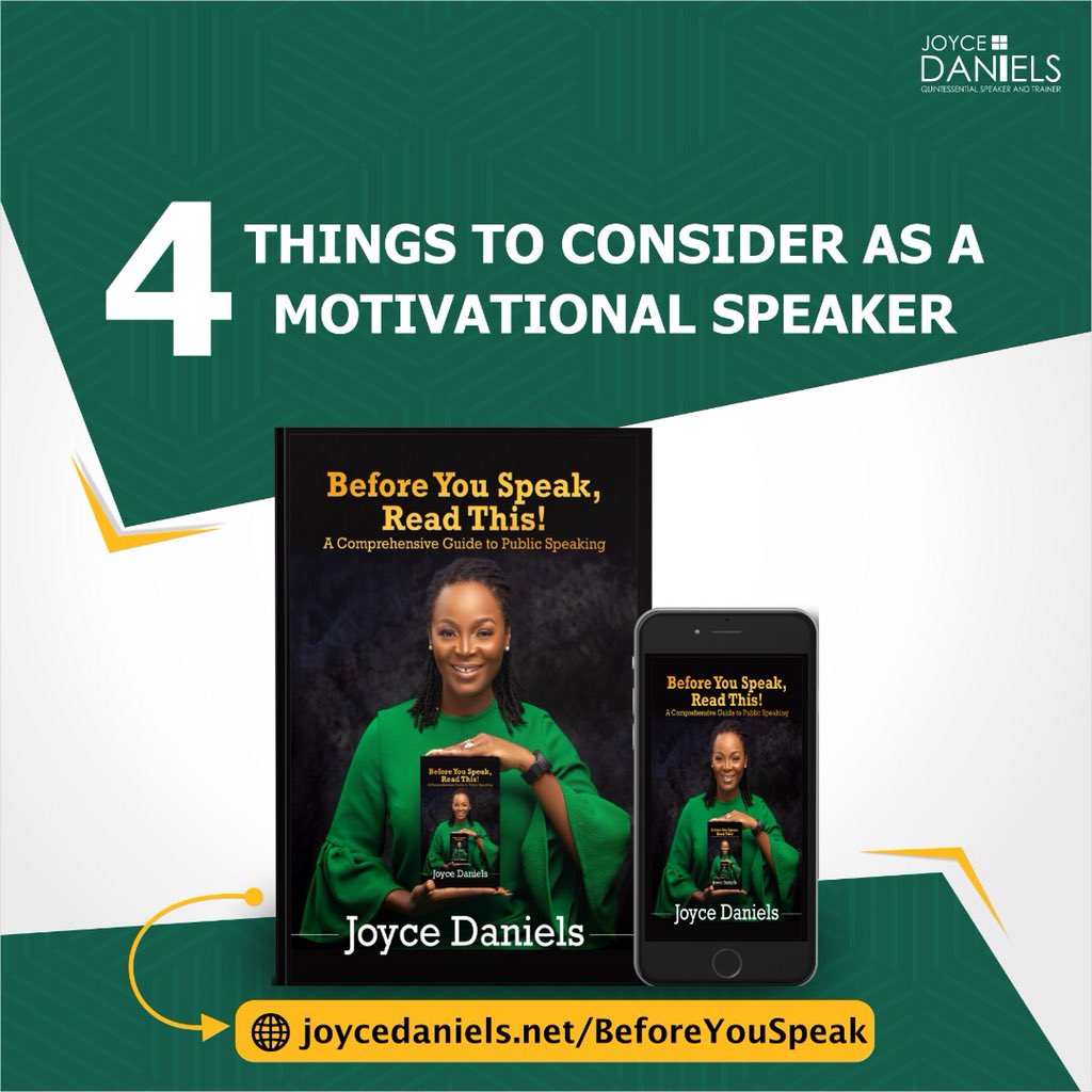 iamjoycedaniels's tweet photo. 4 THINGS EVERY MOTIVATIONAL SPEAKER SHOULD KNOW

As a professional speaker, I've seen a lot of motivational speakers fail to inspire their audience. 

#Thread

#publicspeaking #communication #BeforeYouSpeak #ReadThis #JDSecondBook #MCHandbook #JoyceDaniels #JoyceToTheWorld https://t.co/jTXk6EYf6b
