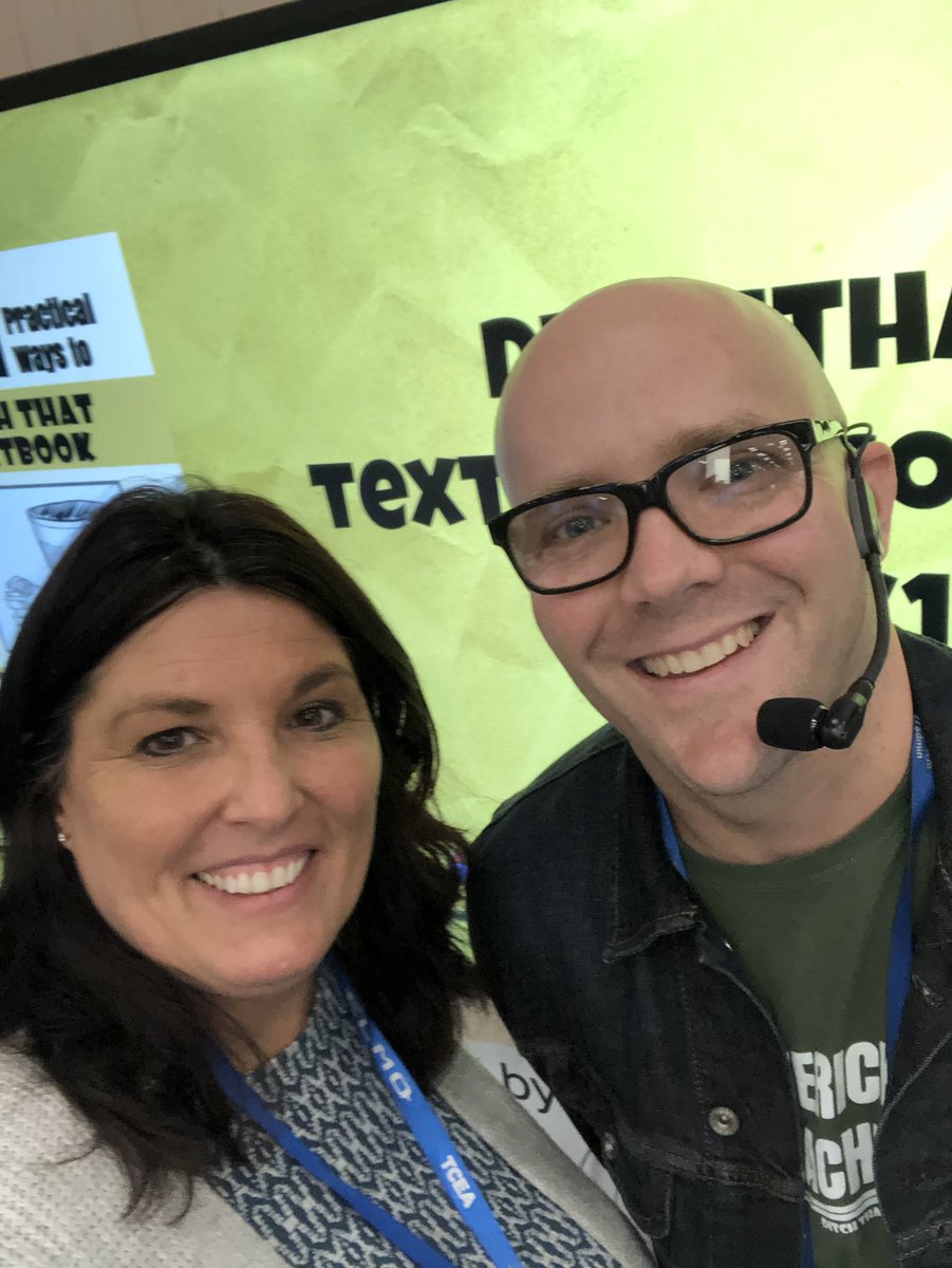 Lorijpowers1's tweet photo. Ahhhhh... I met and chatted Tech w/ @jmattmiller in person! Then made it into his “SOLD OUT” session!! Too exciting !! #TCEA #PrideIn5 #FabuDIS5 https://t.co/GU6MOp8atL