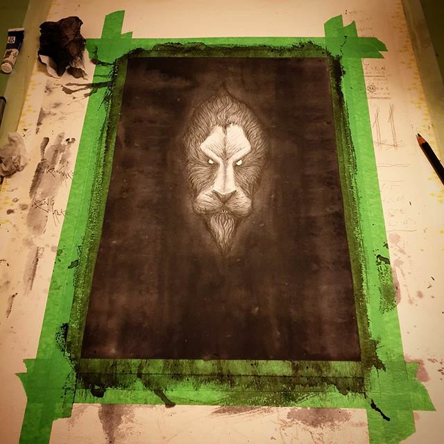 Michael_Cowell's tweet image. New artprint #wip.  Painted elements coming together. 
#vapula #lesserkeyofsolomon #artprint ift.tt/2OzHT41