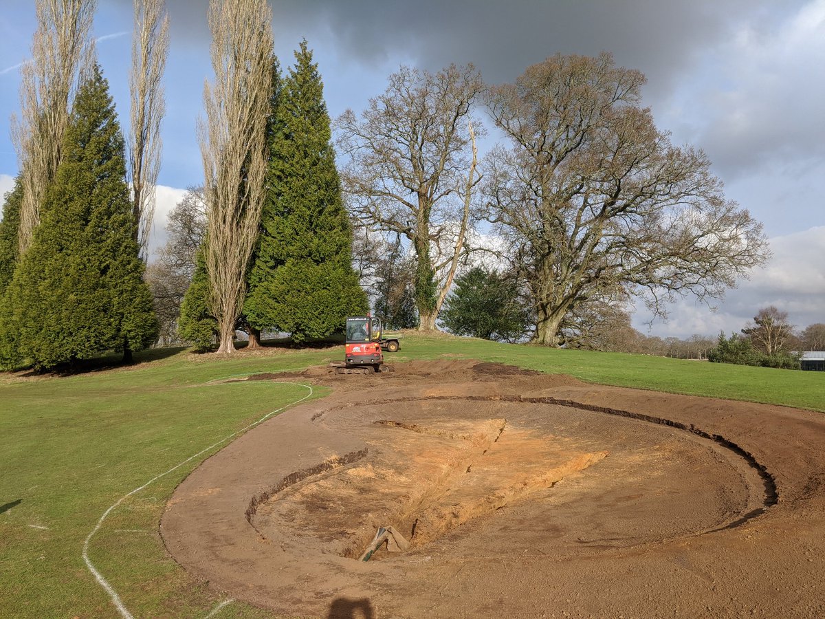 GkThorns's tweet photo. Bunker construction on the 2nd and the 5th tees being re-turfed this week https://t.co/ZTP9kTX85l