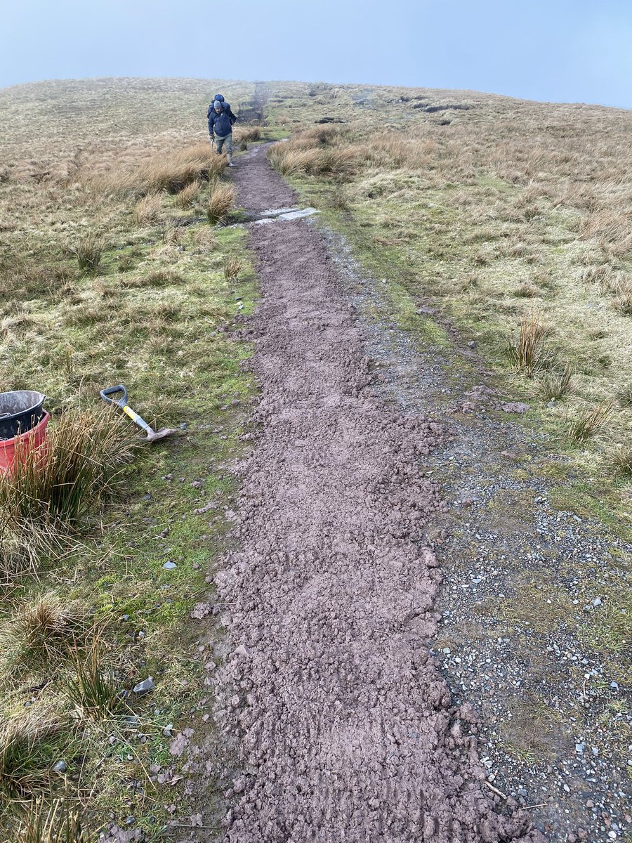 RangersBMLUP's tweet photo. Repairing path work again today, weather was perfect, sadly came across another off road biker, he (assuming it was a he!)wasn’t very keen to stop and discuss his illegal actions with us. Incident reported to Authorities. #Rangerlife #SeeitReportit #BMLUP https://t.co/Rc16Al80ju