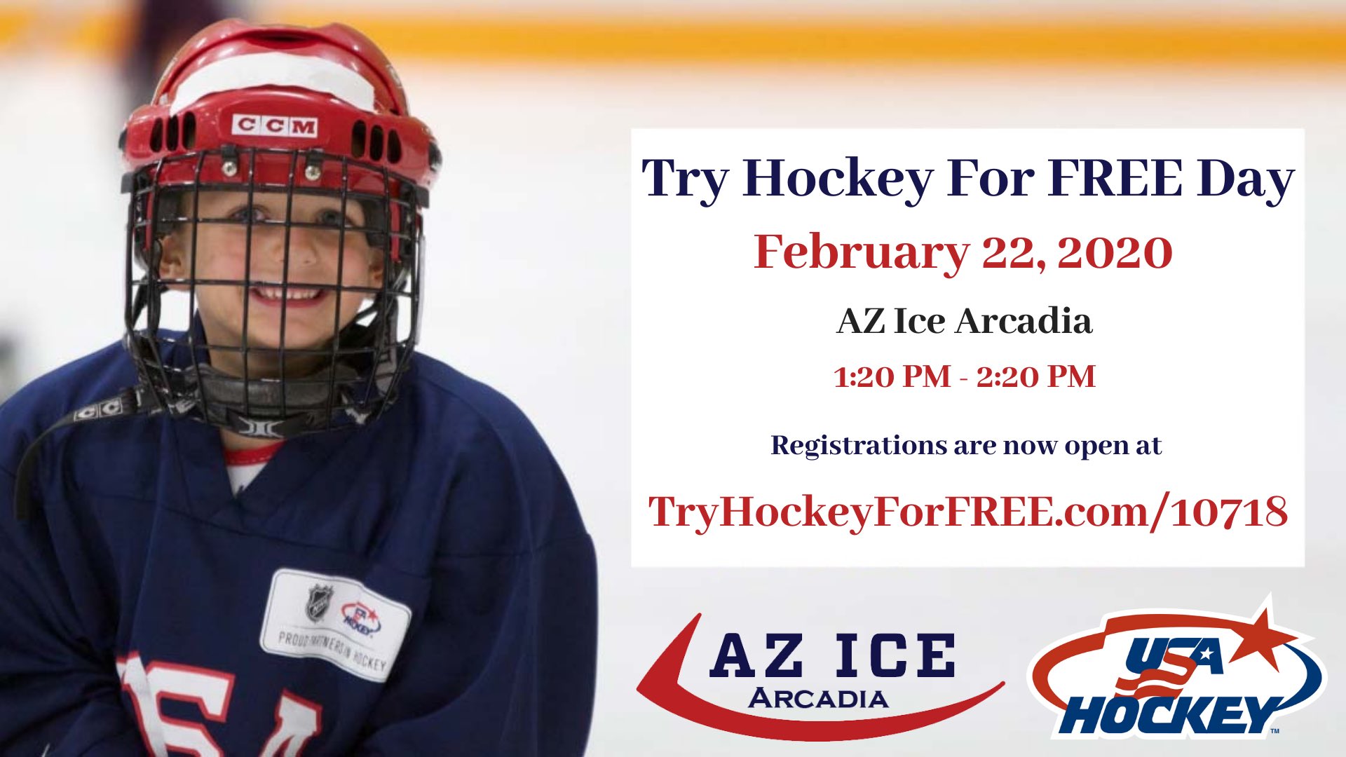 Az Ice Arcadia On Twitter Come Join Us Saturday February 22 For Try Hockey For Free Day Ages 4 9 Registration Is Now Open Click The Link In Our Bio To Reserve Your