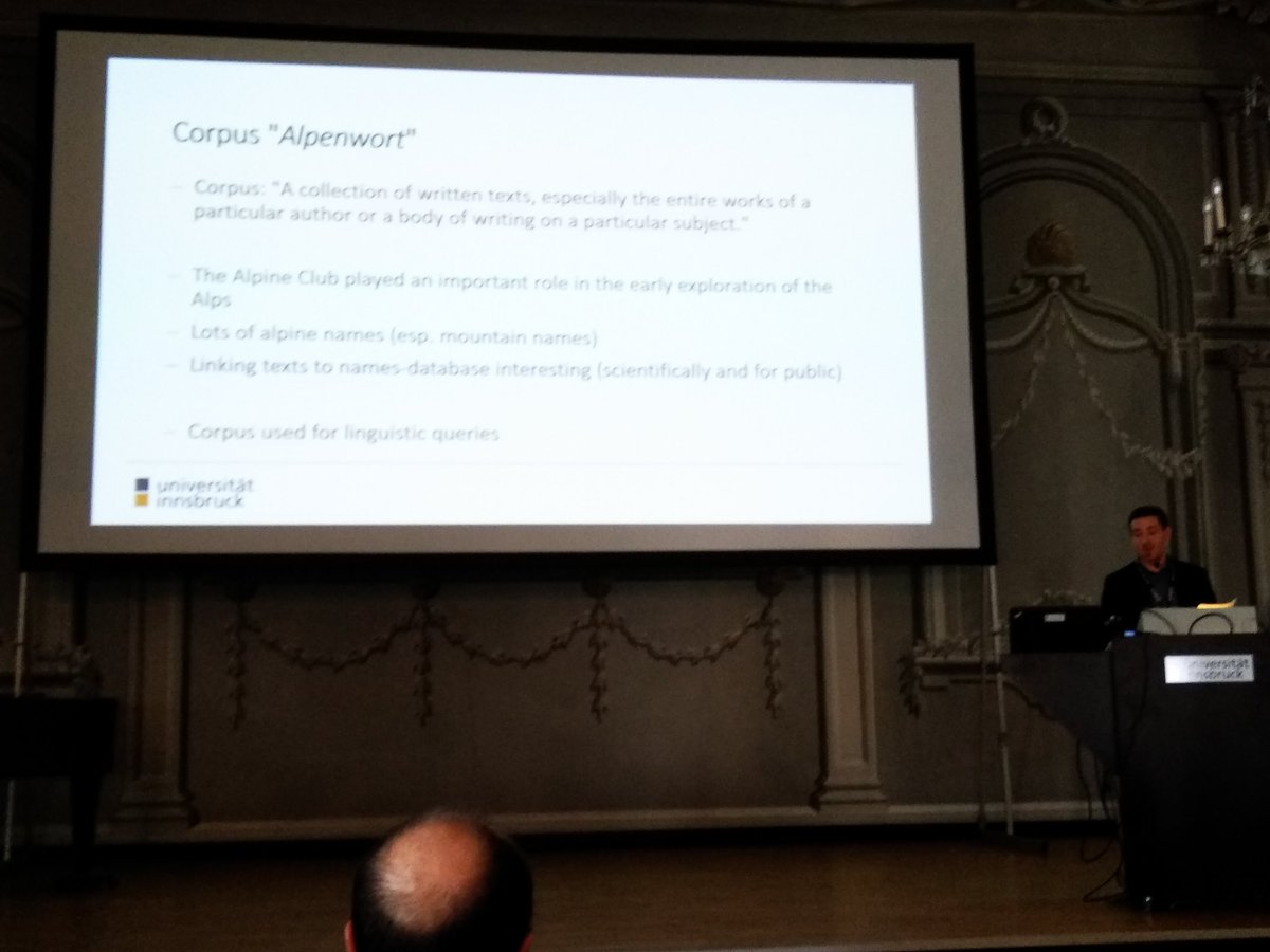 DigitalOnomast's tweet photo. Gerhard Rampl and Andrea Mussmann explains how @Transkribus can be used in place-name research - impressive! #PlaceNamesMatter https://t.co/xFNCrh0hMP