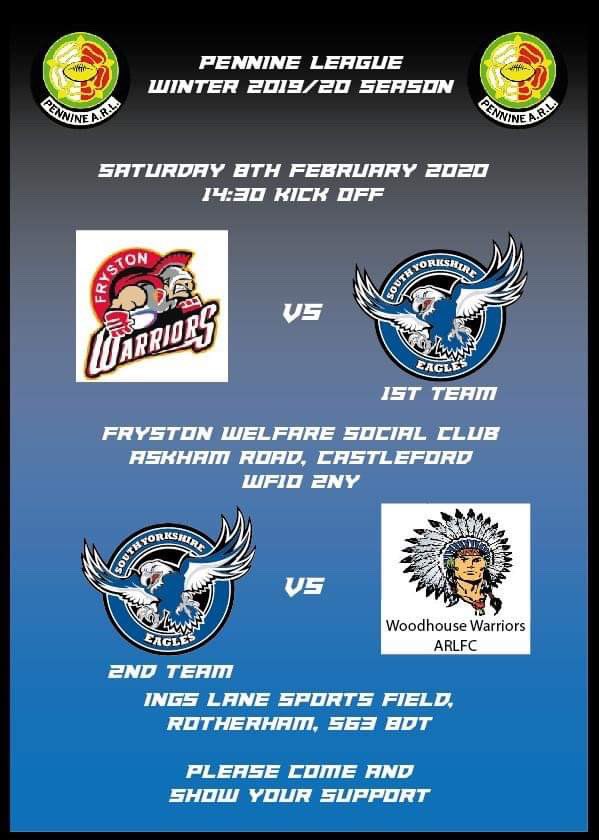 This weekend’s fixtures <a href="/FrystonARLFC/">Fryston Warriors</a> @woodhousewarriors <a href="/pennineleague/">Pennine League</a>