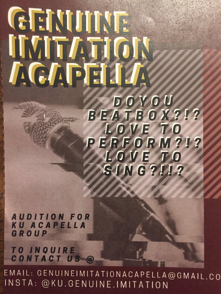 Hello everyone, we are back for the spring semester! We’re so excited to start working on some new music and announce some events! This semester, we’ll be having rolling auditions, so if you or anyone you know would want to make music with some wonderful people, DM or email us!