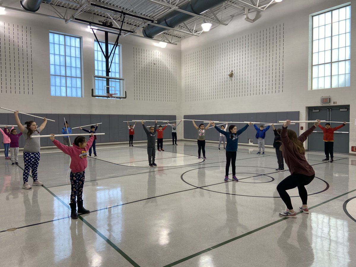 Our class has been doing functional fitness twice a week to increase core strength, and start their day actively.#functionalfitness #activeandengaged