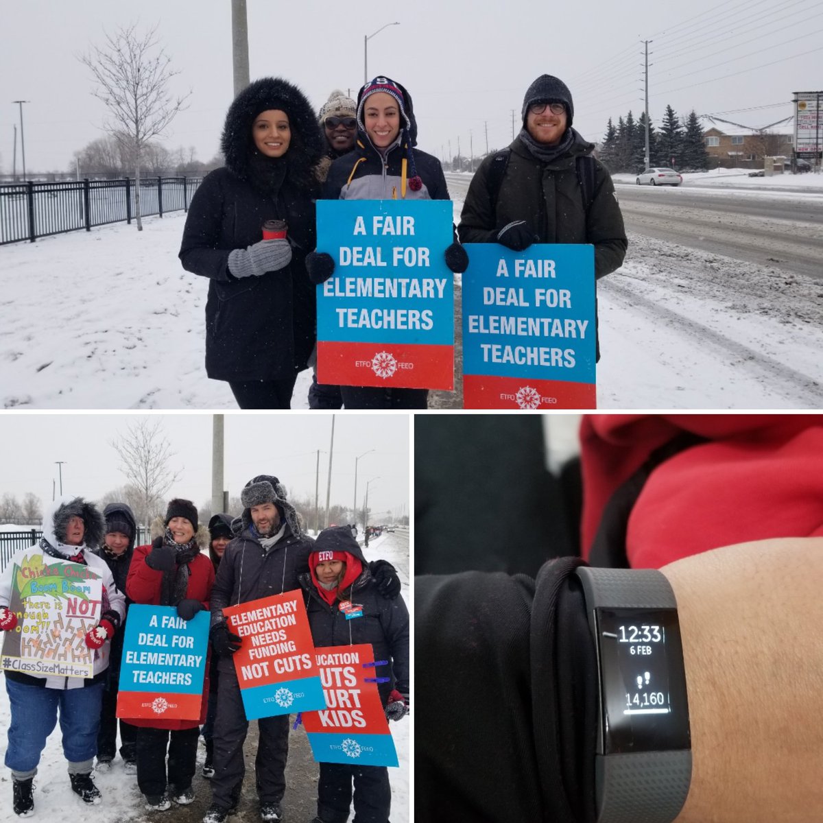 Day 3 out in North Brampton <a href="/MandelaPS/">Nelson Mandela PS</a>!! Not as many steps in today, but snow, slush, rain or shine we are out defending our profession and fighting for our Ss!! ✊🏽🔴<a href="/ETFOPeel/">ETFO Peel</a> <a href="/ETFOeducators/">Elementary Educators</a> @etfopresident #ETFOstrike #etfostrong #cutshurtkids #onted #westrikebecausewecare