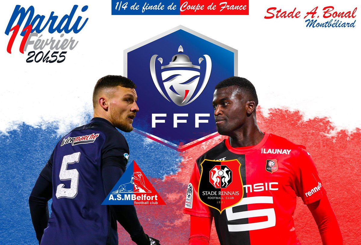 Uspvfootball's tweet photo. [Jeu concours Facebook]
Deux places mises en jeu pour le 1/4 de finale Asm Belfort Vs Rennes ! 
3 conditions pour participer au concours :
- LIKEZ notre page Facebook 
- LIKEZ et commentez la publication Facebook 
- Partagez la publication 
Tirage au sort lundi 11 février ⏰ https://t.co/6W4CFcLoMU
