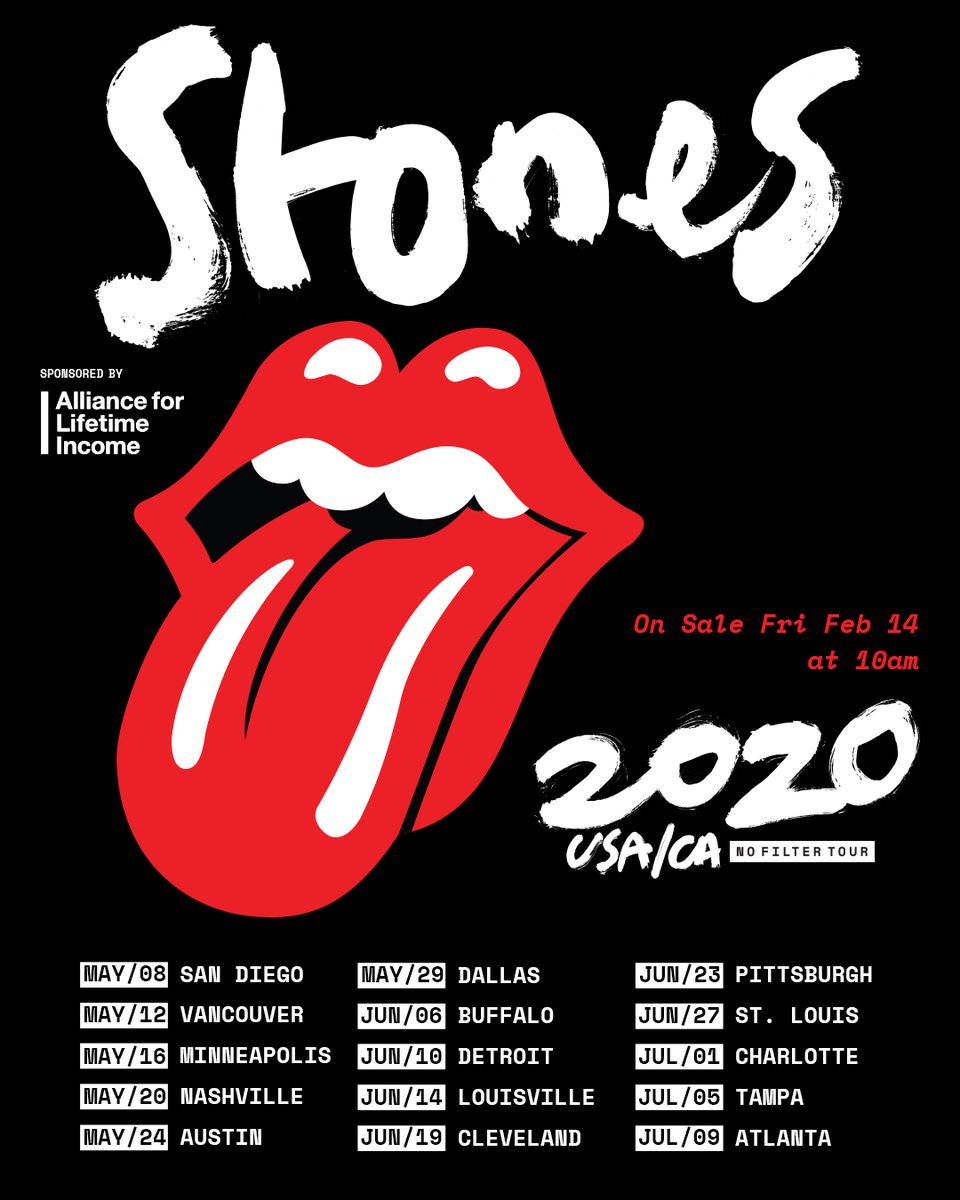 RollingStones's tweet photo. Let’s Spend the Night Together in one of these fine cities! Sign up for the presale here: https://t.co/aFu75Y310m #StonesNoFilter https://t.co/hUFV2oBDRF