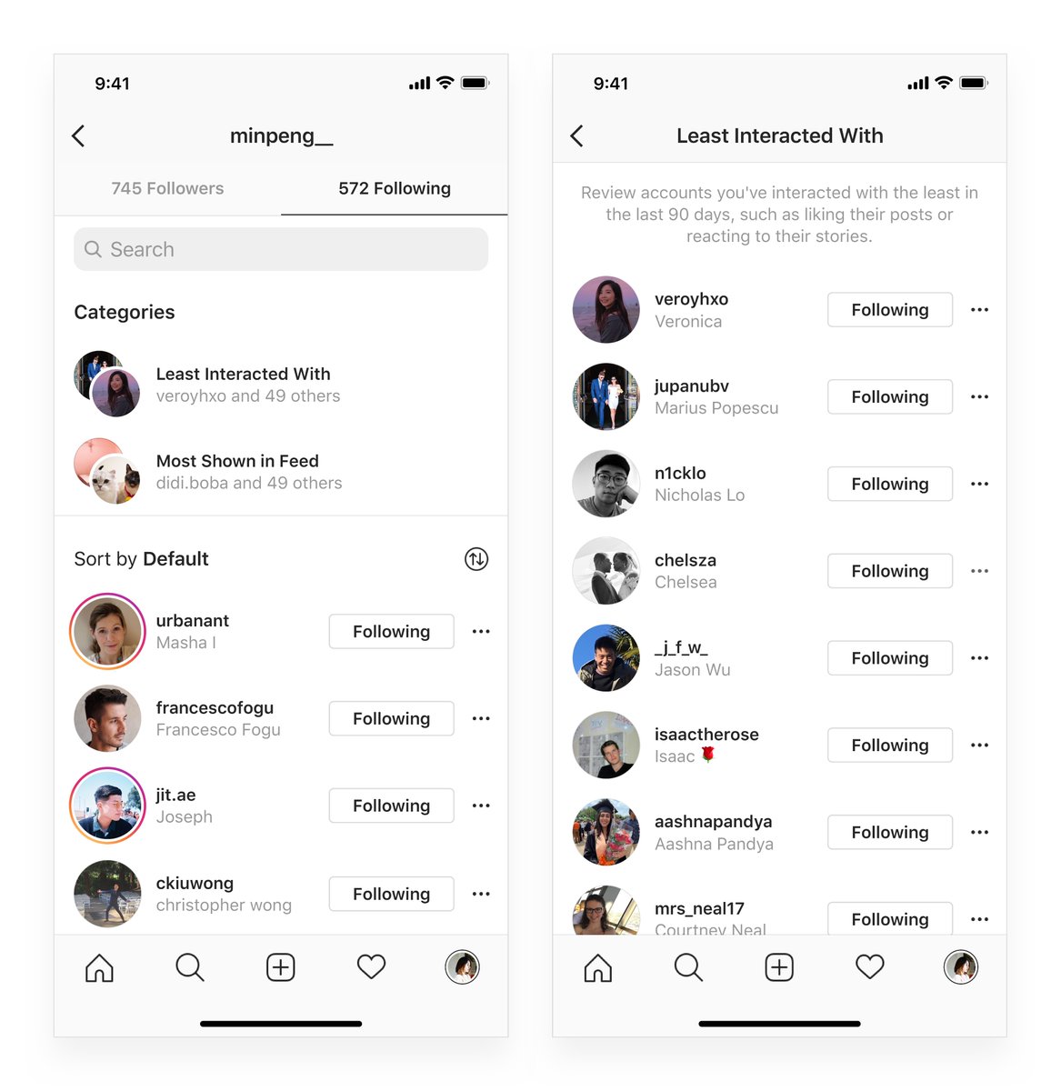 New Instagram feature launched ! Helping Users to manager their Follows