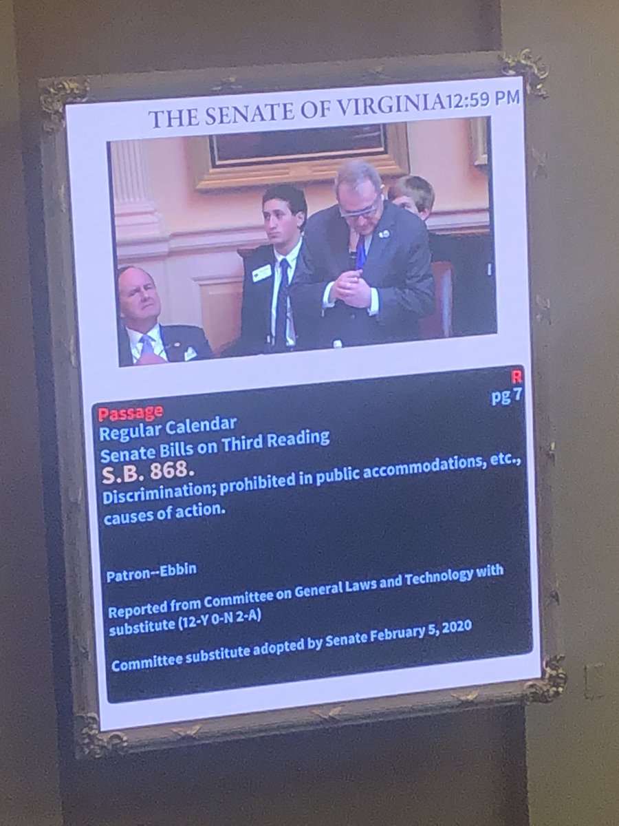 CthrynOkly's tweet image. @AdamEbbin speaking to the Virginia Values Act on 3rd &amp;amp; final reading of SB 868 #VAValuesAct #valeg