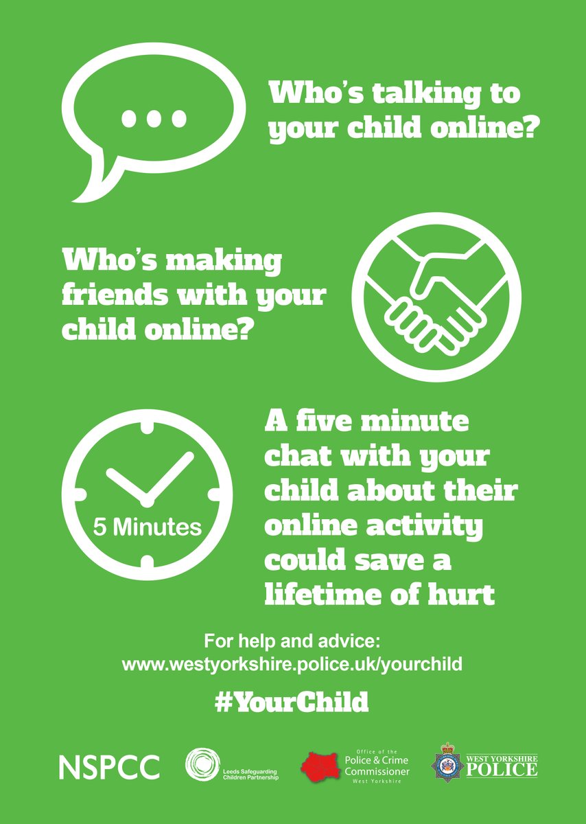 We're encouraging parents and carers to have five minute chat with #YourChild about keeping safe online. Find out more about our campaign: westyorkshire.police.uk/YourChild