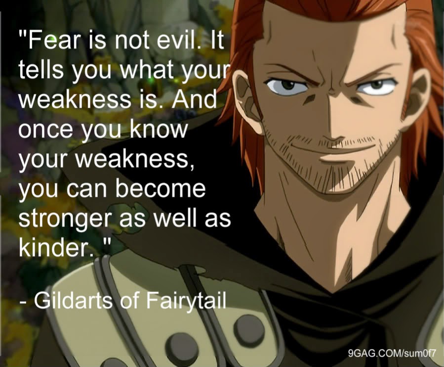 Anime4Humanity's tweet photo. #ThursdayMotivation It is okay to feel fear. Take advice from #Guildarts and use that fear as fuel to become stronger! #FairyTail #AFH #animeforhumanity #anime #mentalhealth https://t.co/OmJrDprBB4