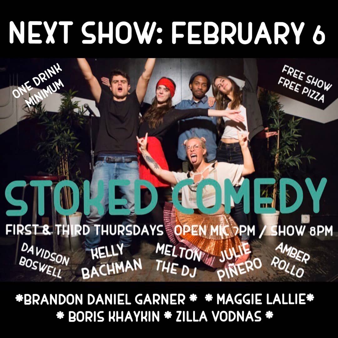 Oh hey! We're back at it again! Stoked is tonight and we've got your girls <a href="/ambercrollo/">amber rollo</a> &amp; <a href="/bellykachman/">Kelly Bachman</a> hosting!

@DavidsonBoswell &amp; <a href="/shmooolie/">Julie Piñero</a> are doing sticky sweet sets w/ our pancake stacked lineup 🥞 <a href="/theBorisK/">Boris Khaykin</a> <a href="/magslals/">maggie lalley</a> @bgarnz &amp; @ZillaVodnas 

Bit.ly/stoked2620