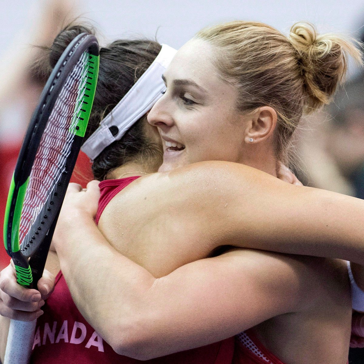 Bianca and Gaby hug.