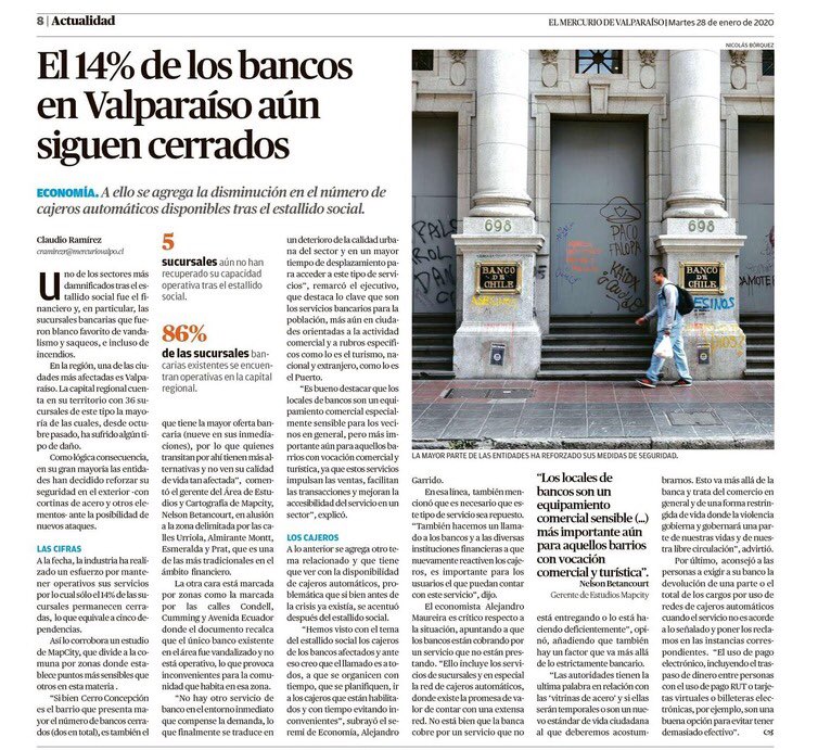 mapcity's tweet photo. El 14% de los bancos en Valparaíso aún siguen cerrados https://t.co/a8gyvtrPdW https://t.co/1t1DBX1Pn1