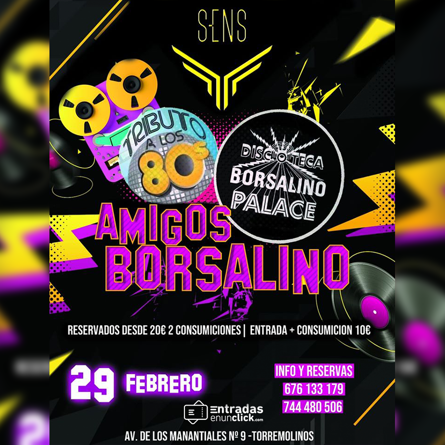 entradasclick's tweet photo. ✅ TRIBUTO BORSALINO PALACE

Revive la auténtica movida malagueña con el tributo a BORSALINO PALACE 🙌🏻

ENTRADA GENERAL + 🍹 10€

📍 13 de marzo en París15, Málaga

Consigue tus #entradasenunclick en ⬇ https://t.co/YjZppMY3wv

ℹ https://t.co/ztRDHt0d9y | 📱 623 101 008 https://t.co/sAMvBj4nSN