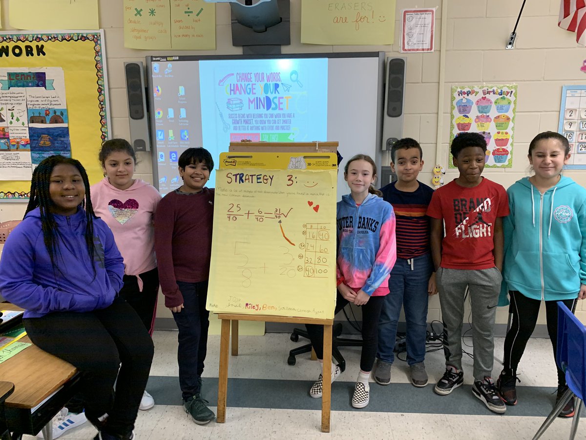 Mrs_Lillis's tweet photo. Learning strategies how to add fractions! https://t.co/B0ycEdsfTr