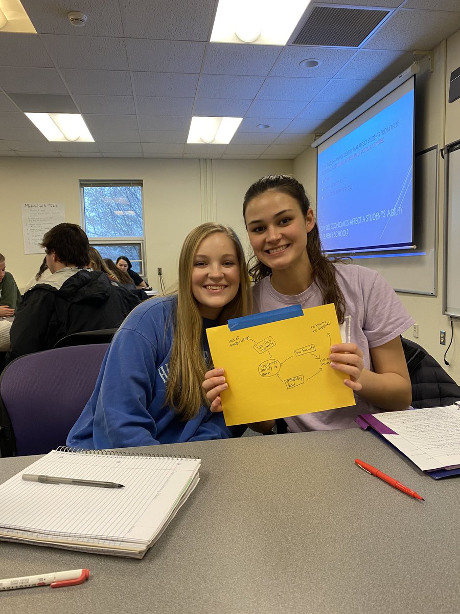 cloutier_madi's tweet photo. In class today, we discussed how economics can affect a student’s ability to learn. We talked about some very prominent effects, such as low attendance, limited resources, and no transportation, and linked them with the Washington Post article. #educ300 #07sp2020 https://t.co/ewR07VcHJz