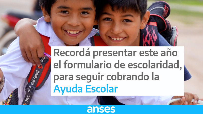 ansesgob's tweet photo. Ya falta poco para que empiecen las clases. Te recordamos que, para cobrar la Ayuda Escolar, todos los años tenés que presentar el formulario de escolaridad de cada uno de tus hijos. Seguí los pasos en https://t.co/7H9inPpAp4 https://t.co/RyAfFWg1lo