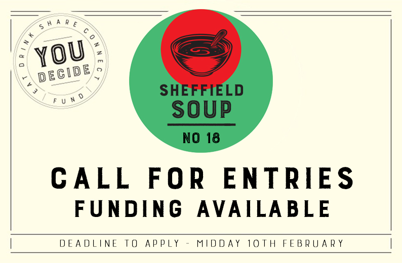 SheffSOUP's tweet photo. Pitch your project...get funding, training &amp; support to make it happen in 2020.
Apply AND help spread the word > https://t.co/xPDL6oVjTl
Deadline is Midday of Monday 10th February
Join us @crucibletheatre for Pitch night on Thursday 27th February 2020
#SheffSOUP #SheffieldMakes https://t.co/4mRSTyG76Z