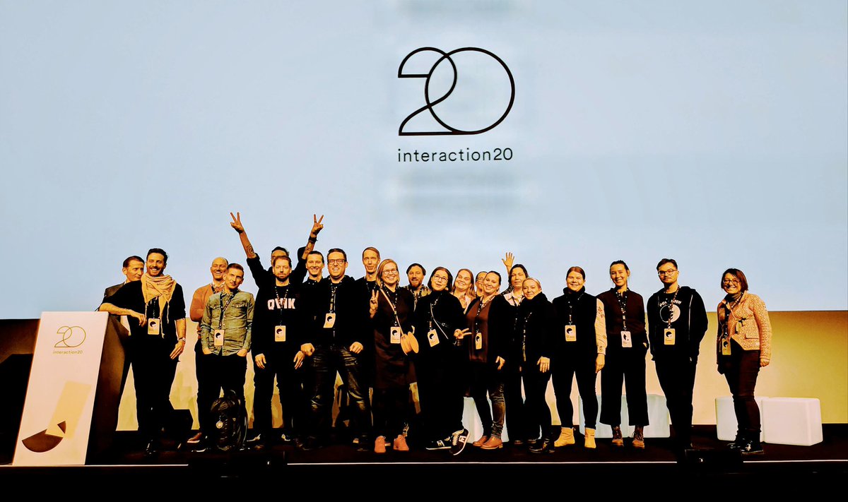 Yay! Here’s the the whole Finnish contingent at #ixd20 #interaction20 — with me, since I love Finland so much 🤣 🇫🇮