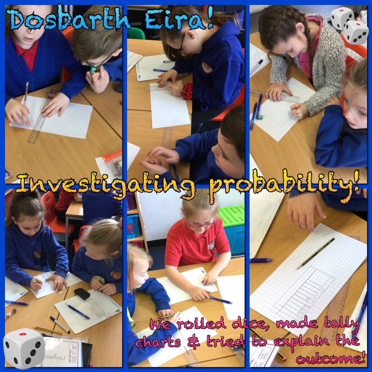 PPS_Eira's tweet photo. #DosbarthEira have been investigating probability in our numeracy lessons this week. They had to decide how to present their workings out after rolling two dice to see what the chances would be of one number rolling more often than any other. @Phip_Primary #phipnum π€ππ² https://t.co/fXmzGWhlmG