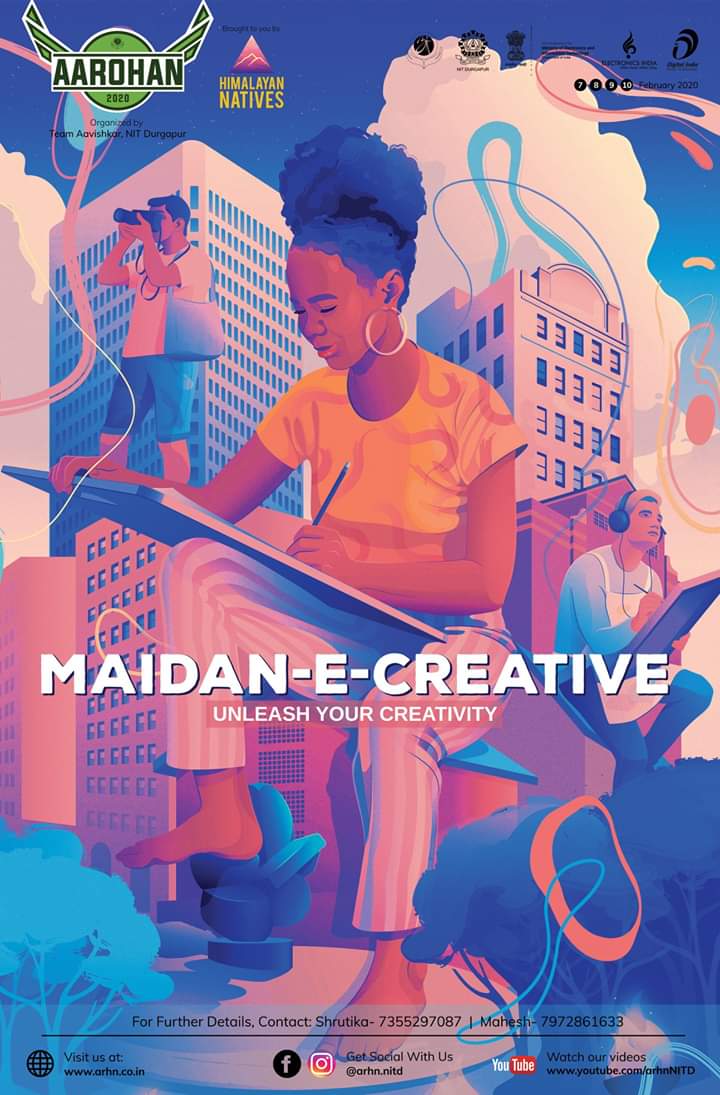 aarohan_nitdgp's tweet photo. Creativity is always about thinking out of the box and Maidan-e-creative gives you the chance to explore the creative side stuck within you.
#Aarohan2020
#TeamAavishkar
#0DaysToGo
#UnleashYourCreativity
@HN_Ind https://t.co/Y5ev8aIKid
