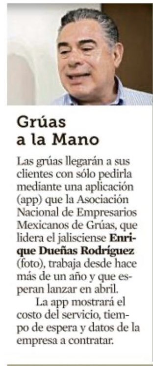 AgruasMexico's tweet photo. Muy pronto a través de una aplicación, los usuarios que requieran el servicio de grúas en cualquier parte del territorio nacional, podrán tener la certeza de que el servicio lo prestarán empresas responsables y que cumplen con las normas de la @SCT_mx https://t.co/EAAK8dcwOt